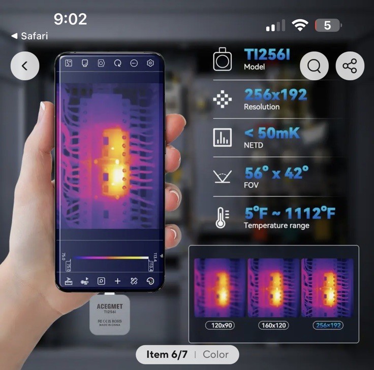 ACEGMET Tr256I Thermal Camera Module 256*192 for Android & Windows Os,For Mobile