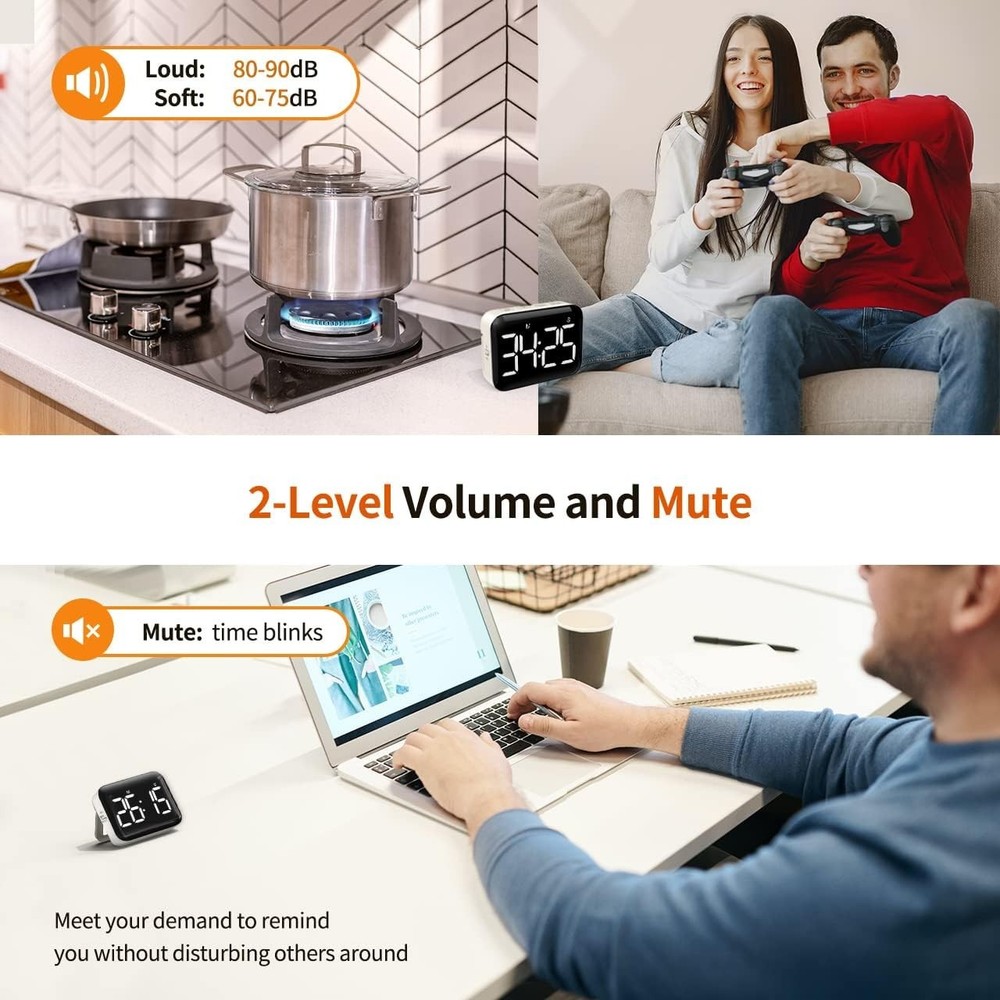User-Friendly Countdown Timer with Adjustable Volume for Classrooms and Kitchens