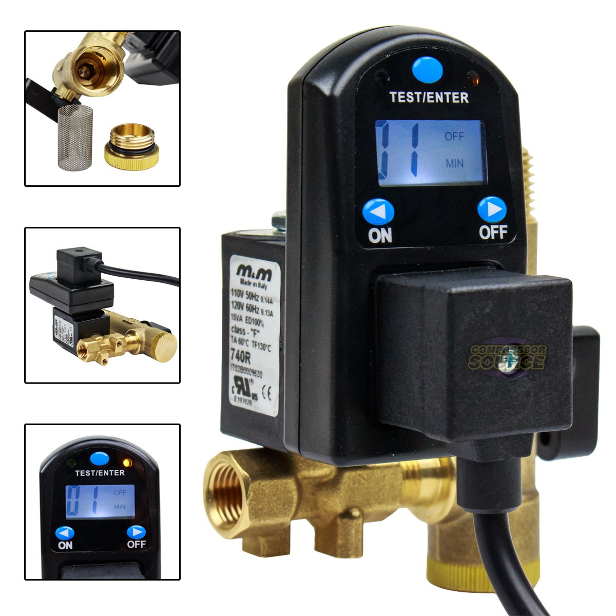 Digital Automatic Electronic Air Compressor Tank Drain Valve Moisture Timer 110v