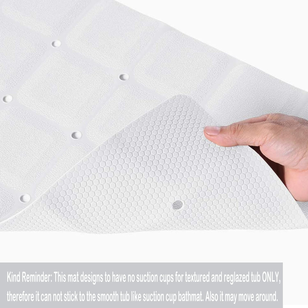 Foldable Non-Slip Silicone Bath Mat, 28" X 14" - White