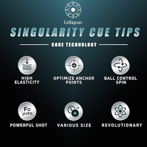 14mm Black Layer Pigskin Pool Cue Tips - 1 pc, Individual Packaging Medium