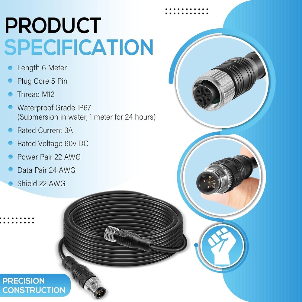 for Lowrance NMEA 2000 6 Meter Backbone Drop Extension Marine Network Cable