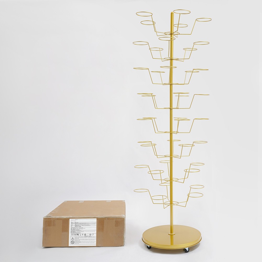 Gold Hat Rack, Freestanding Hat Display Stand, 8-tier Hat Holders