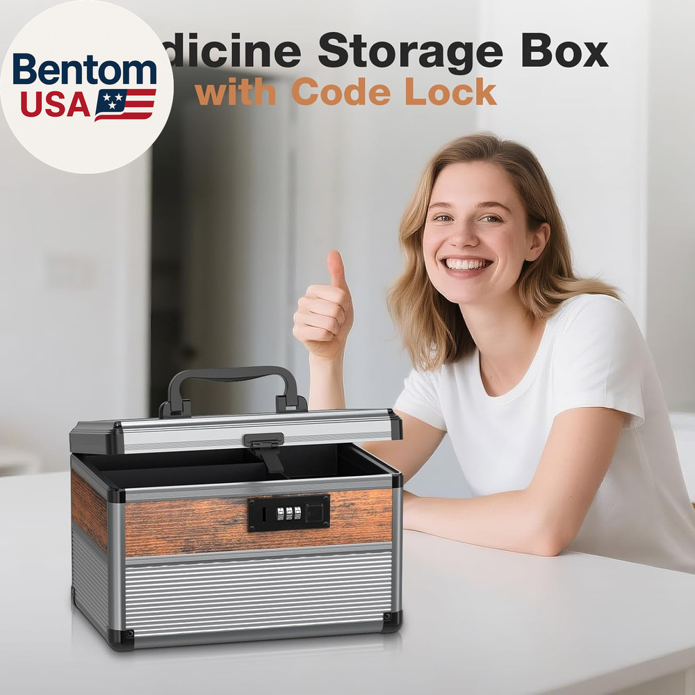 Security Lock Box with Code Medicine Lock Box for Personal Items (Size Small 10I
