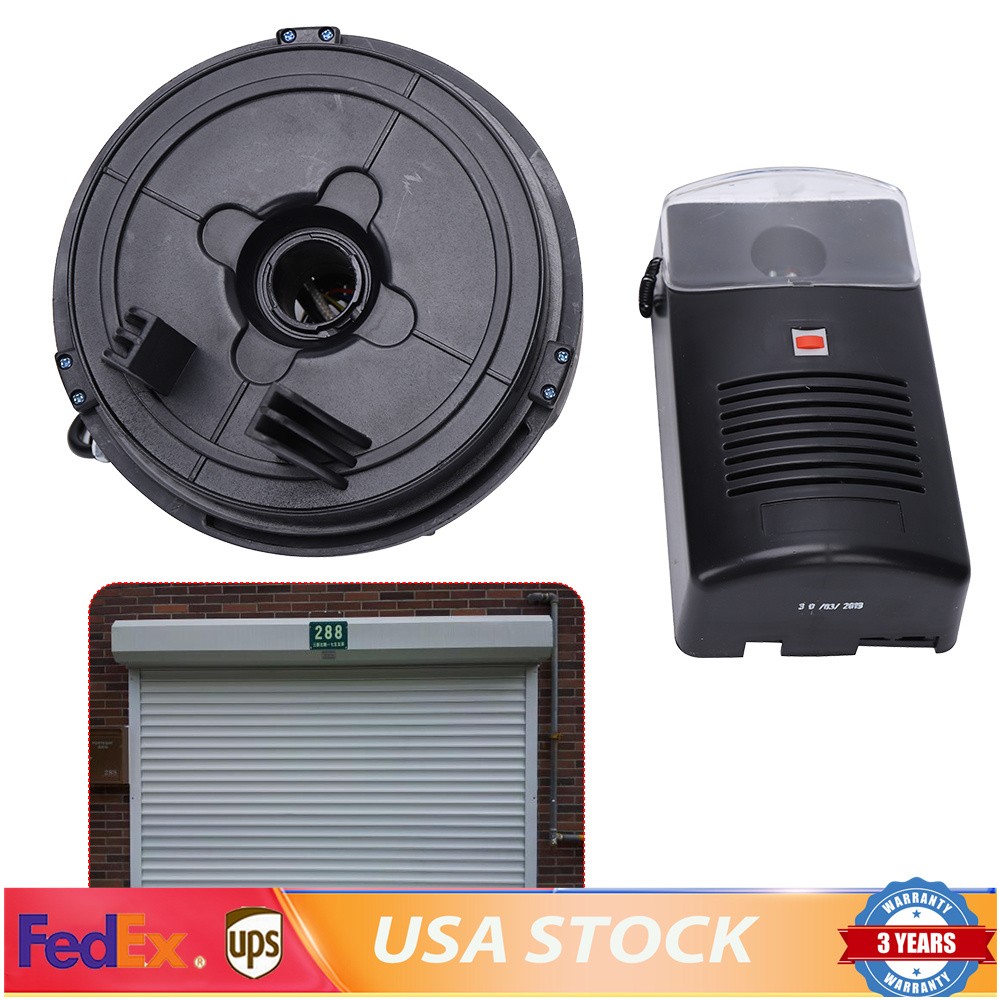 Automatic Garage Roll Up Roller Door Opener Motor w/ 2 Remotes Motor Rolling