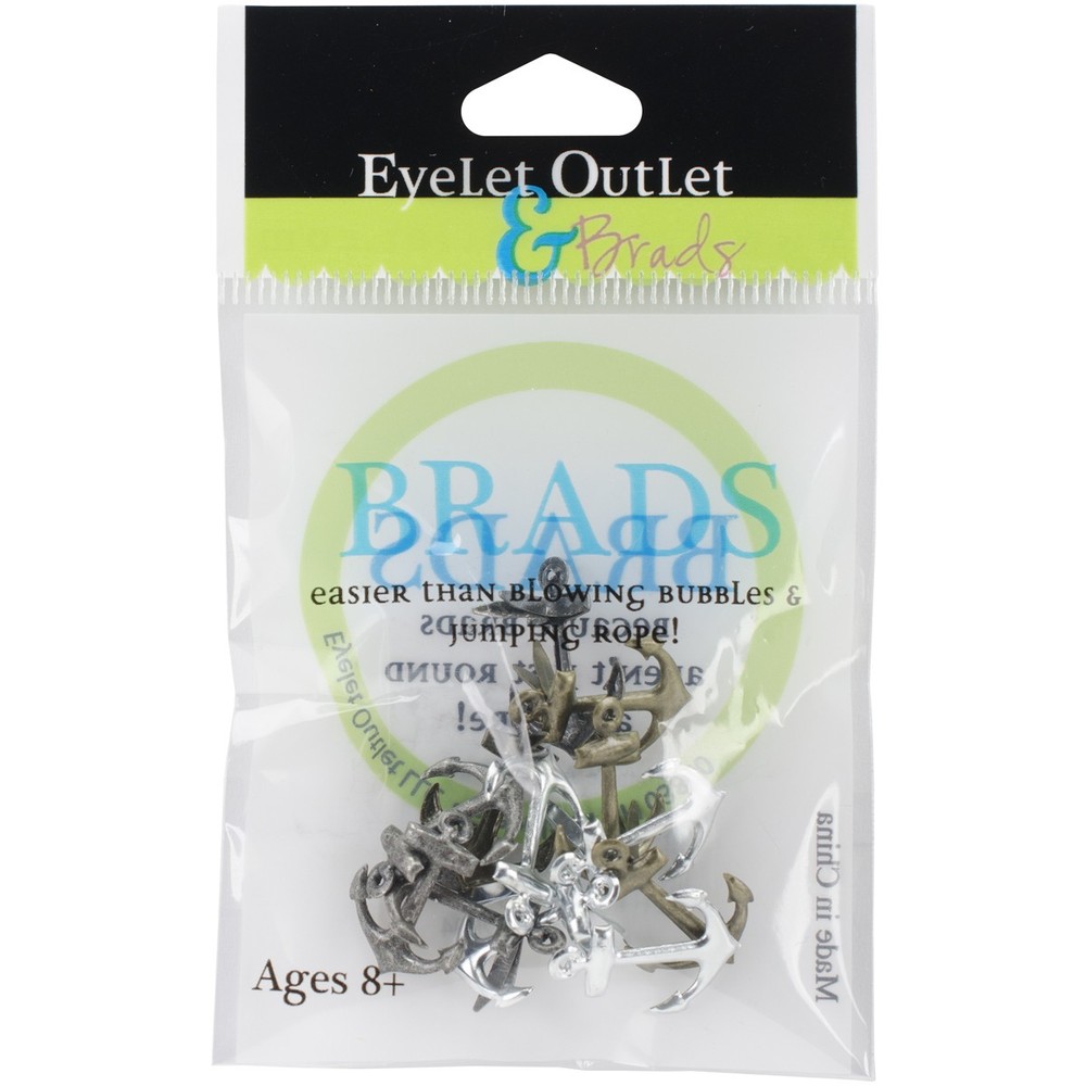 Eyelet Outlet Shape Brads 12/Pkg Metallic Anchor