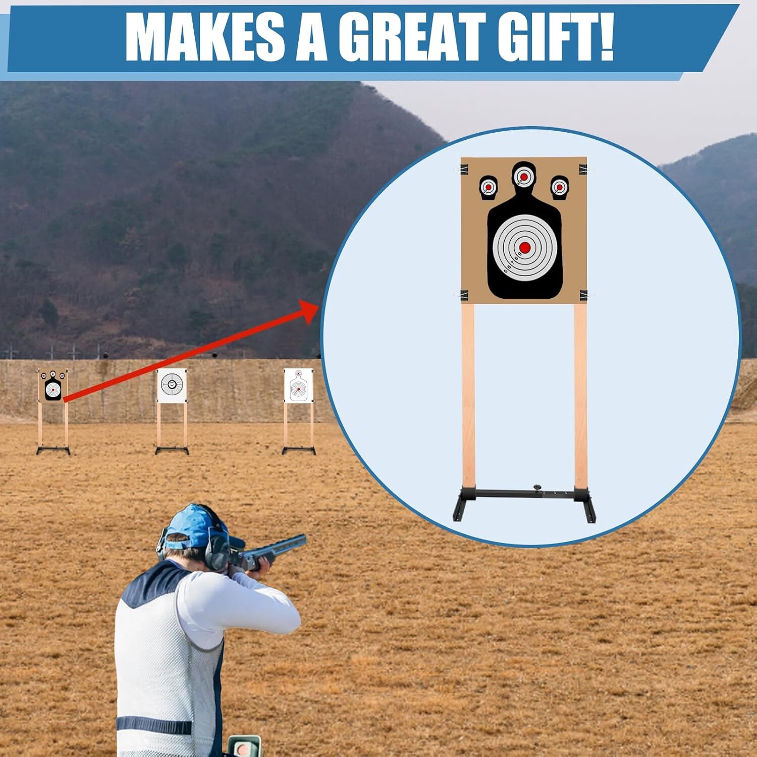 2Pack Metal Shooting Target Stand Base,Adjustable Paper Target Holder USPSA/IPSC