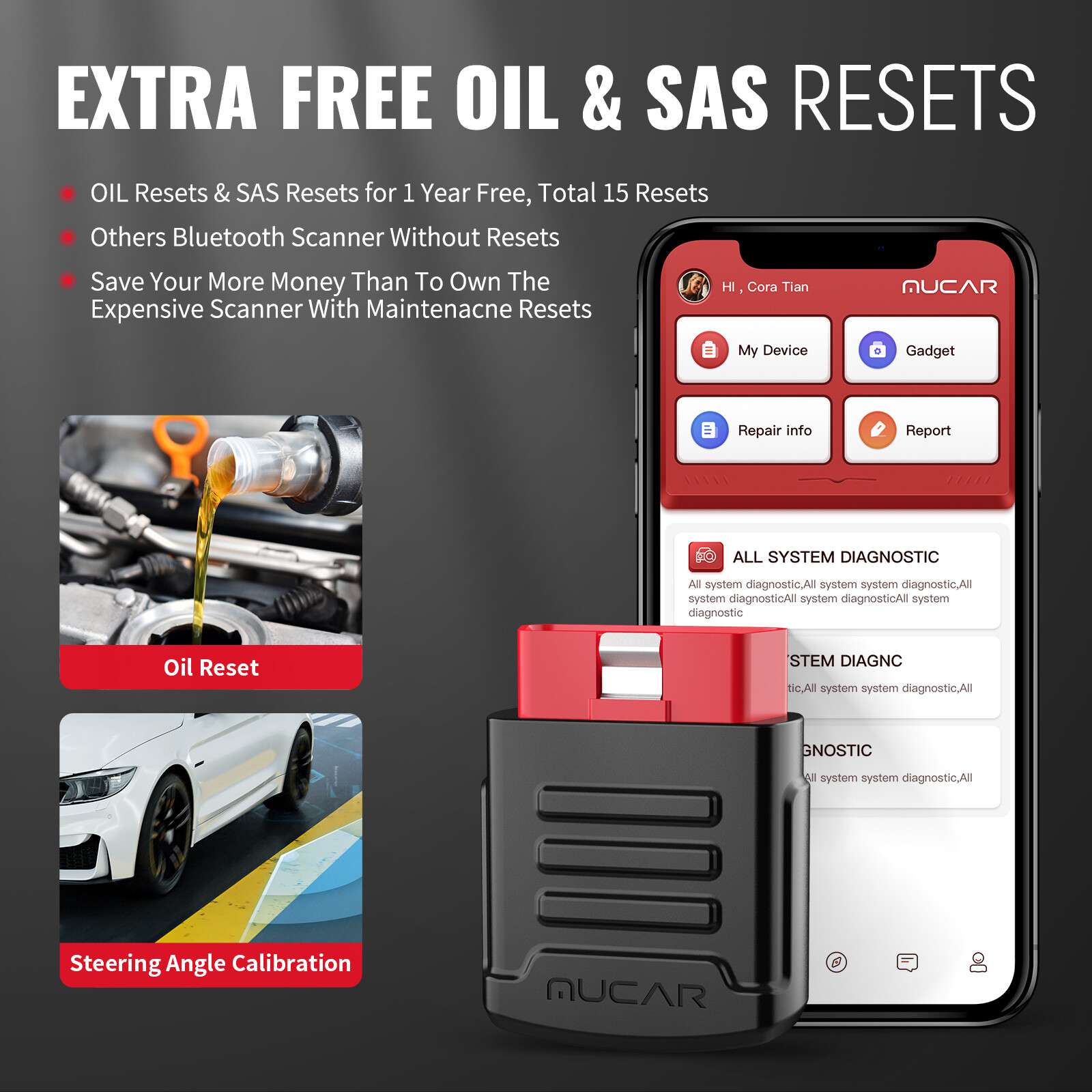 MUCAR BT200 OBD2 Scanner Bluetooth All System Car Diagnostic Reset Tool ABS Oil