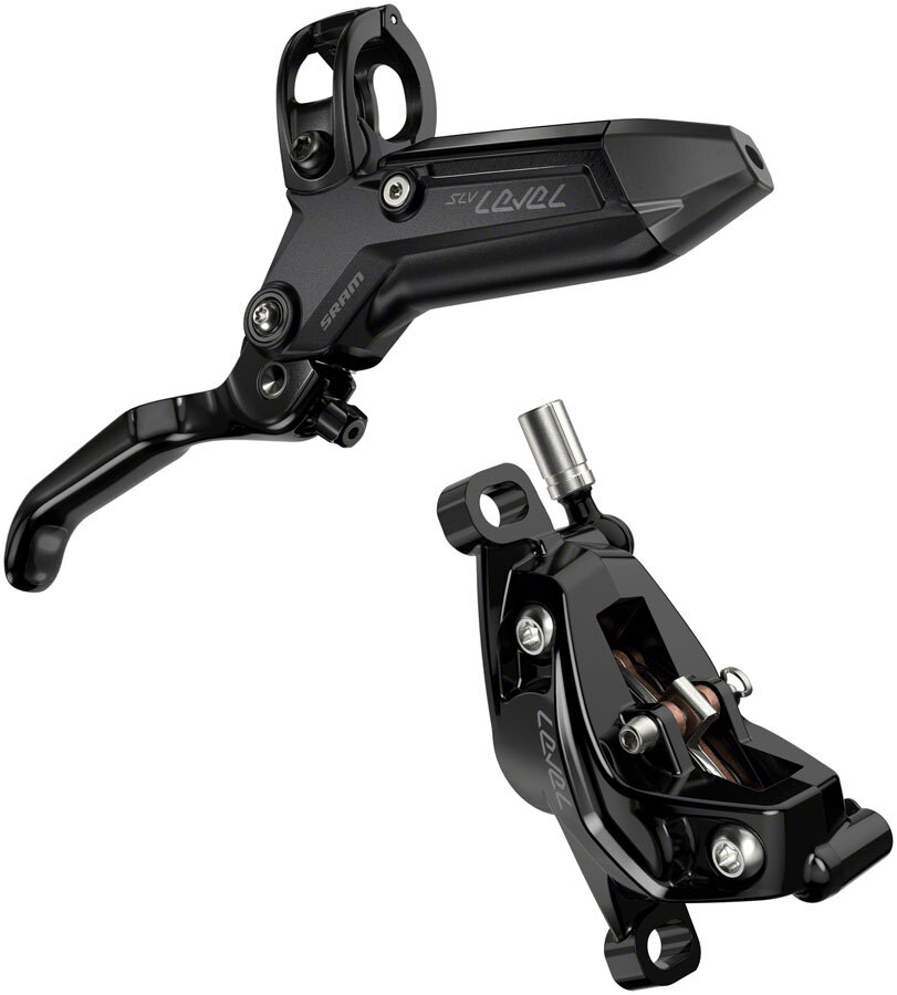 SRAM Level Silver Stealth Disc Brake and Lever - Front, Post Mount, 4-Piston,