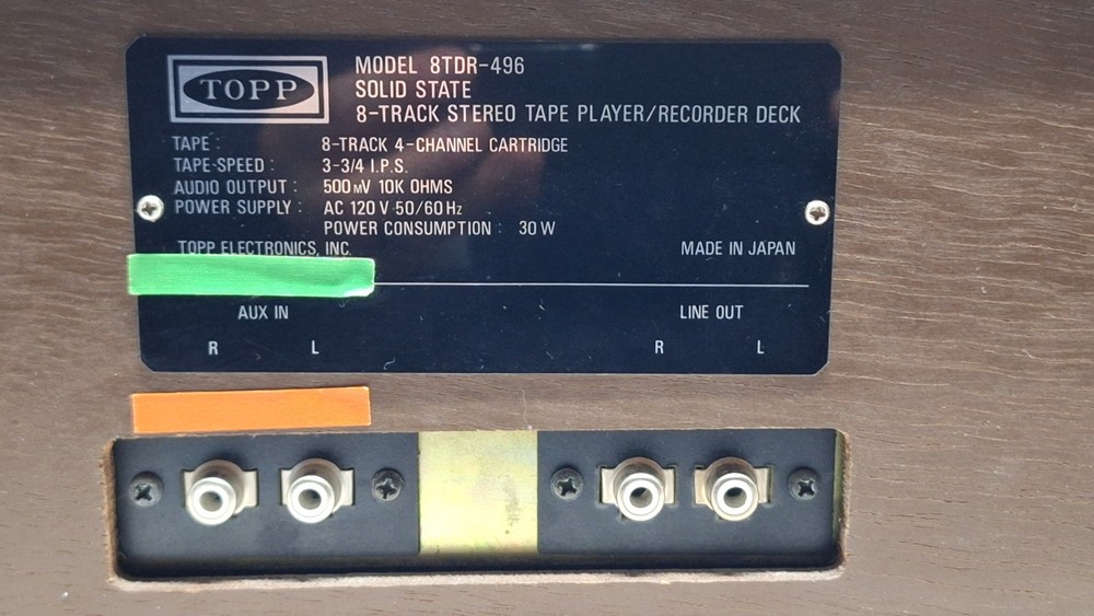 TOPP Juliette 8 Track Player Recorder 8TDR-496 Tested Works