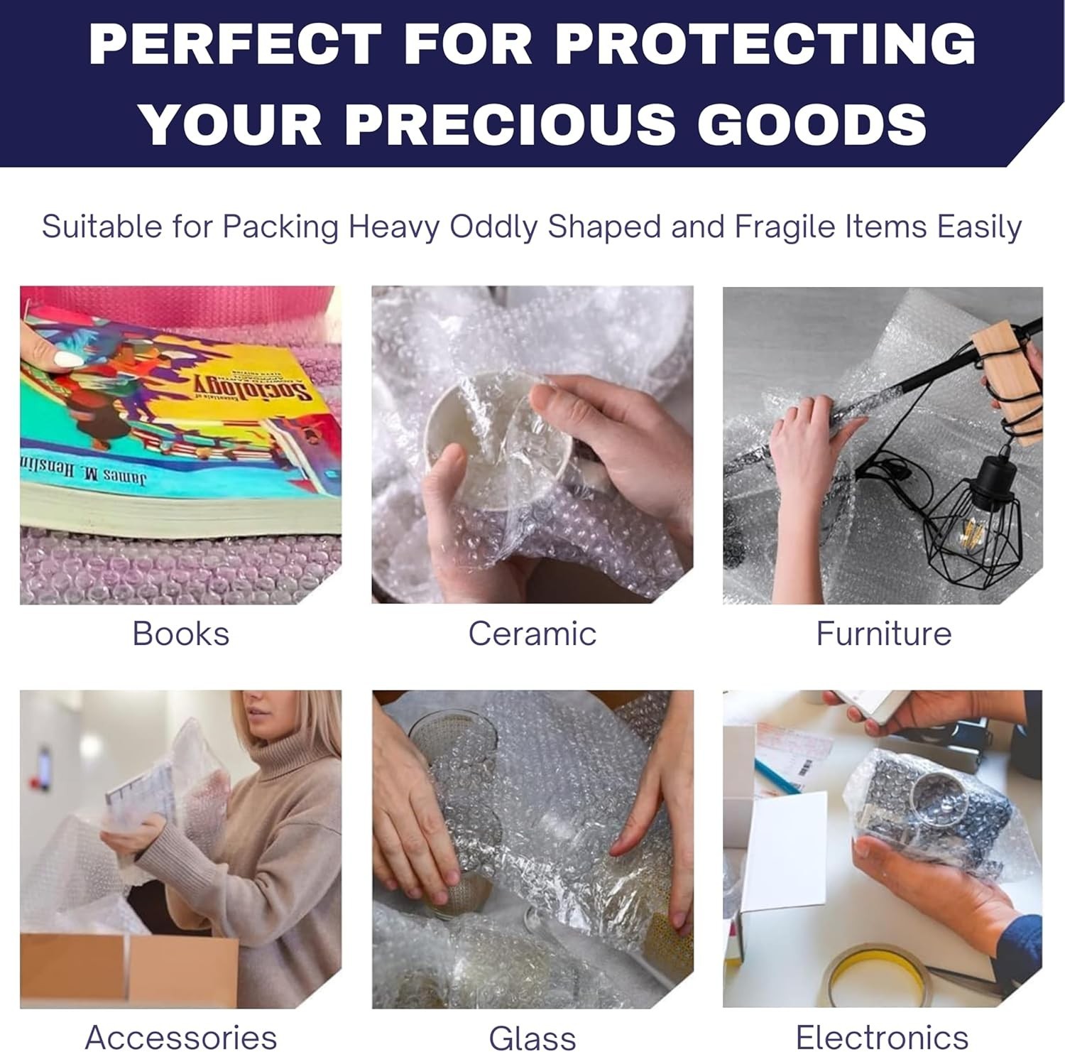 Protective Bubble Cushioning Roll Wrap -100FT x 12IN Clear, 3/16" (2 Pack)