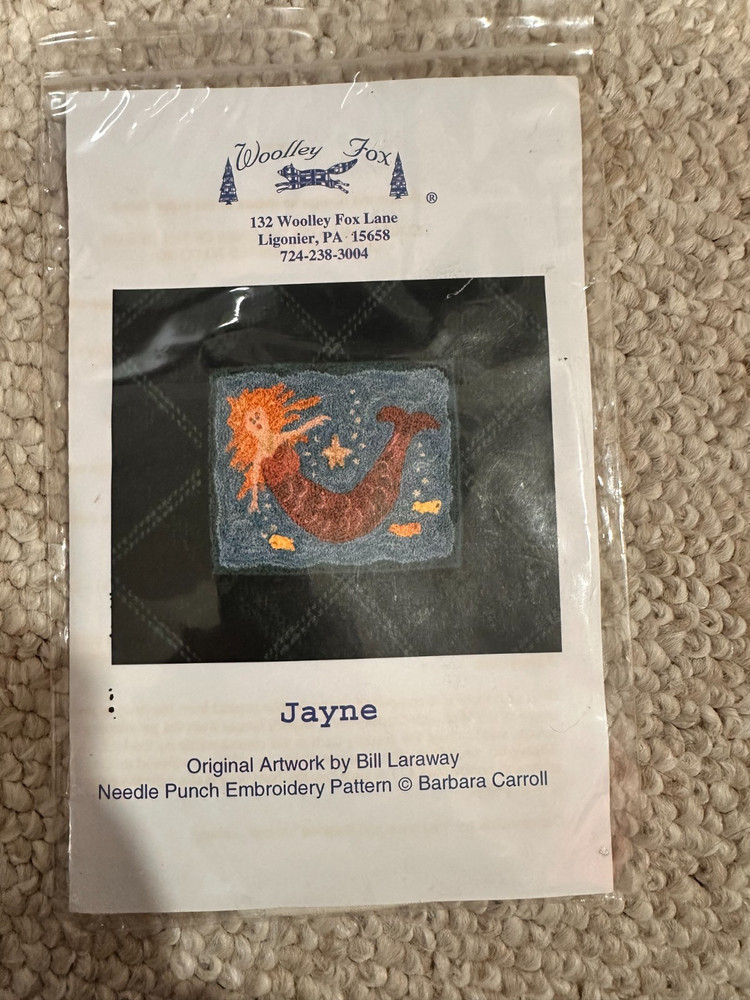 VINTAGE! Woolley Fox Jayne Needle Punch Embroidery Pattern PN-017