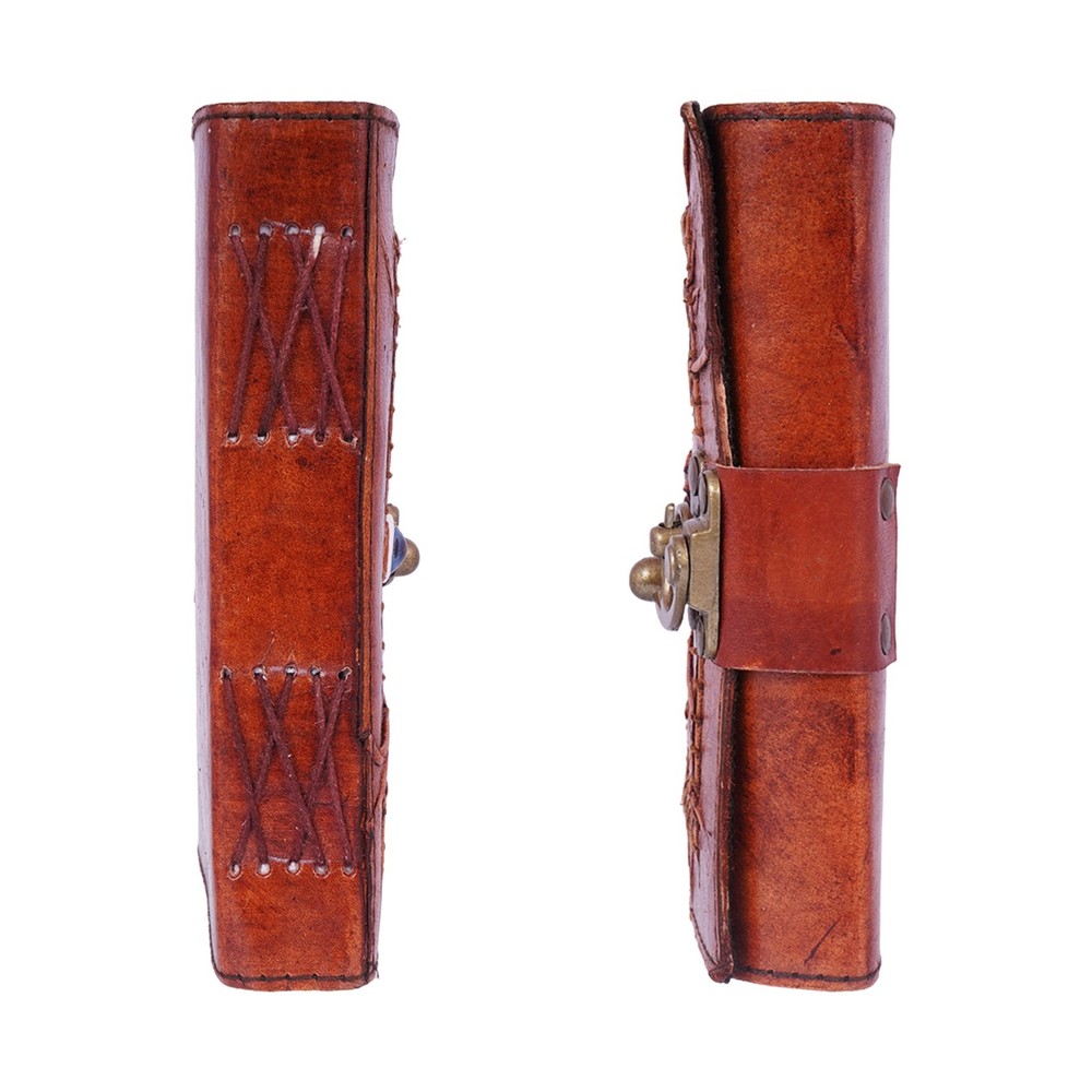 Knowing Eye Embossed Leather Journal – 5x7" Multicolor Handmade Notebook