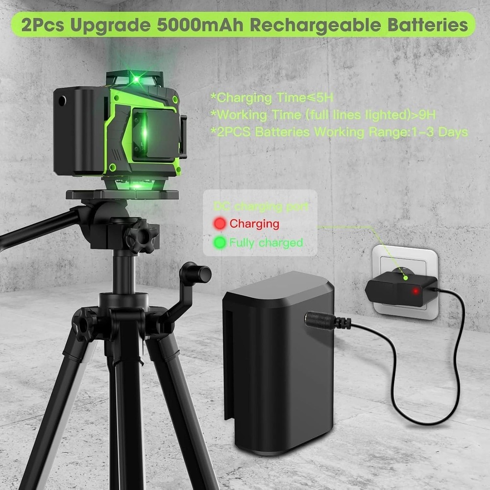 16 Line Laser Level 360 Self Leveling 4x360° Professional 4D Construction Tool