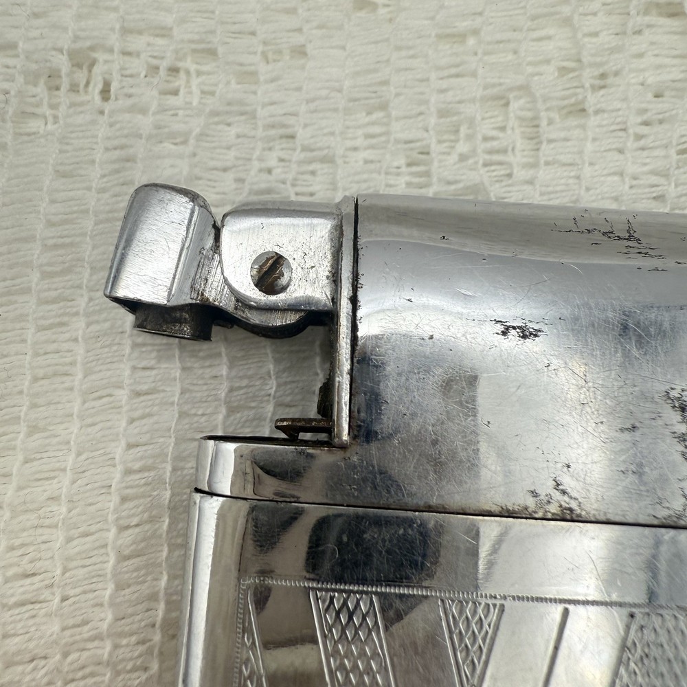 Art Deco Automatic Lighter & Cigarette Case – MADE IN AUSTRIA – Chrome