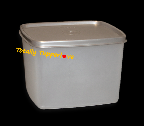 Tupperware Square Round Keeper 30 oz. Container Vintage Metallic Silver NOS ❤️
