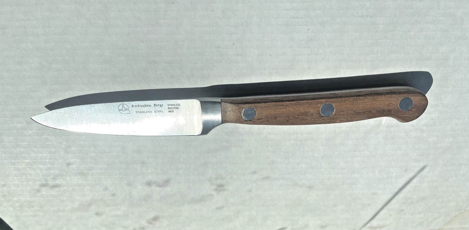 Rockingham Forge 3 1/2 " Knife Paring 8" overall Ash Wood Handle Peeling Cutting