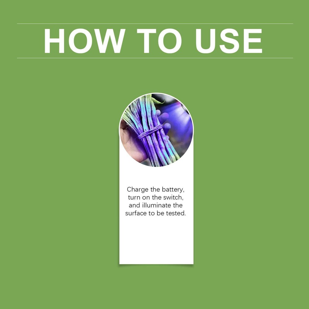 UV Black Light Flashlight Portable UV Flashlight for Vegetables Detector