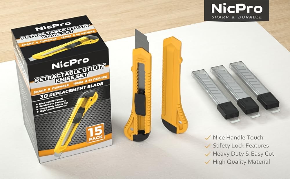 Utility Knives PCS Extra Blades, Plastic Box Cutters Bulk