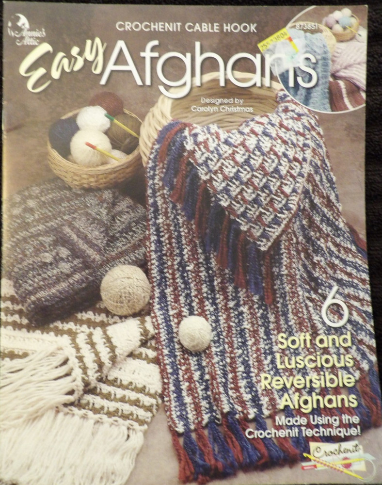 Easy Afghans Crochetnit Cable Hook Leaflet from Annies's Attic