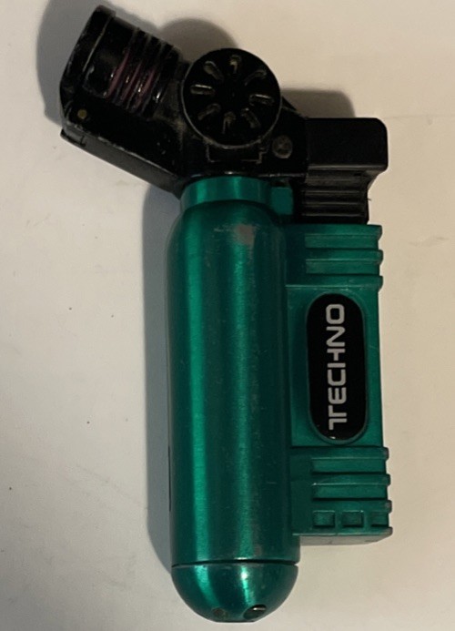 Eclipse Techno Handheld Torch Green Lighter Sparks