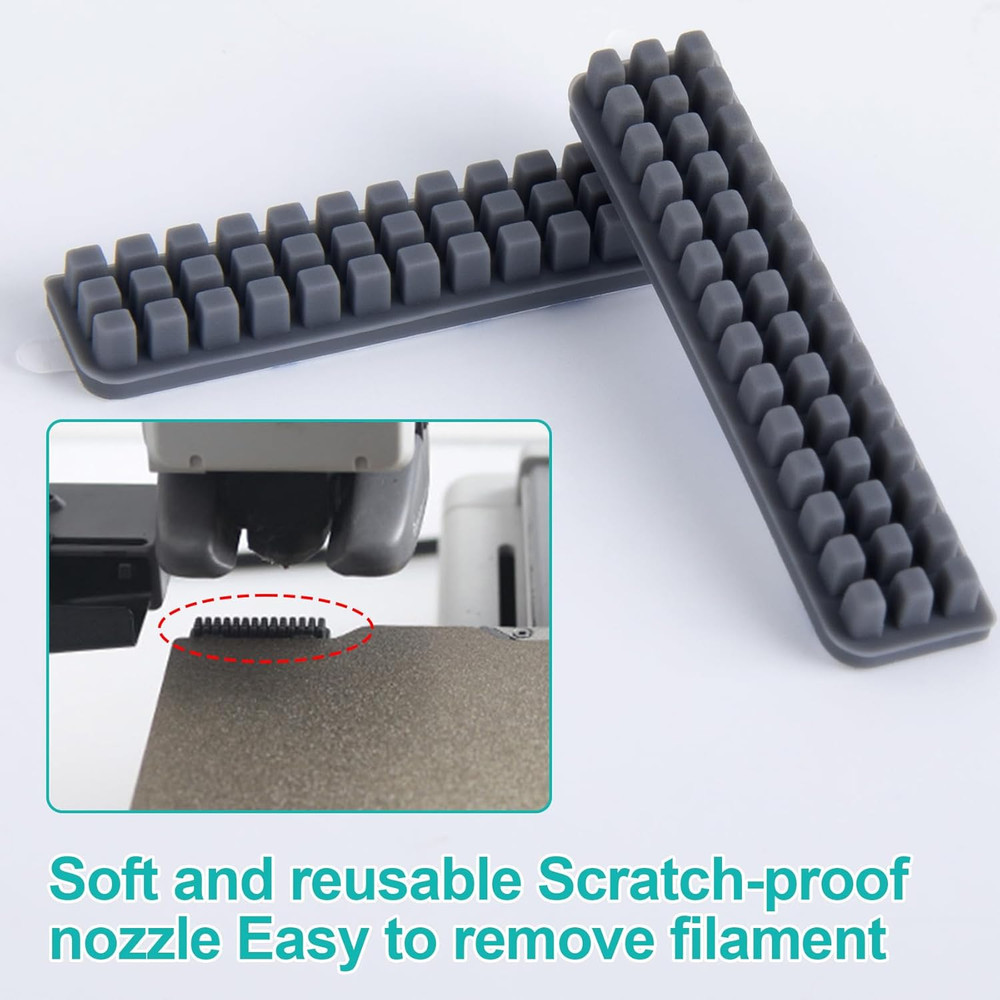 Silicone Nozzle Wiper Brush Set for Bambu Lab A1 3D Printer - Gray