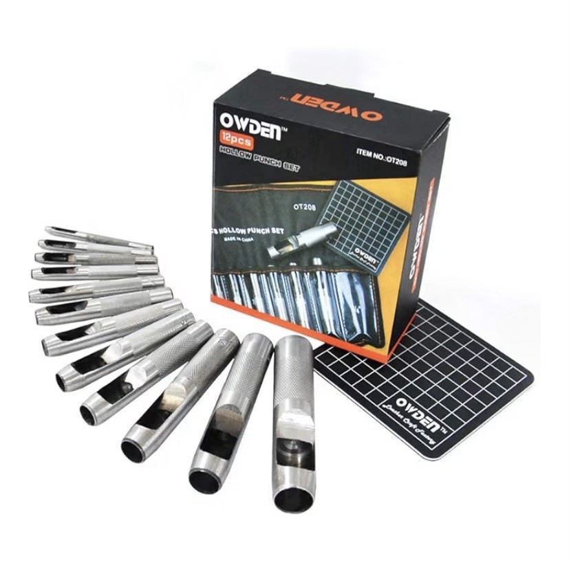 OWDEN 12Piece Leather Hole Punch Set