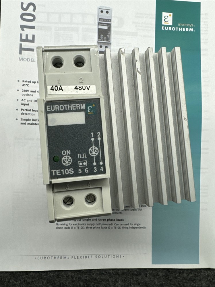 Eurotherm TE10S Single Phase Solid State Relay Input: 5.32V Logic 40 Amp 480V