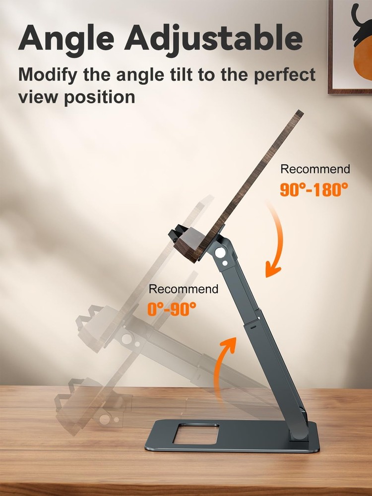 Tounee Book Stand, Telescopic Book Holder Stand, Adjustable Height Pull Out D...