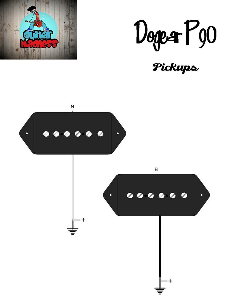 G.M. Dogear P-90 Ceramic Pickup Set Cream