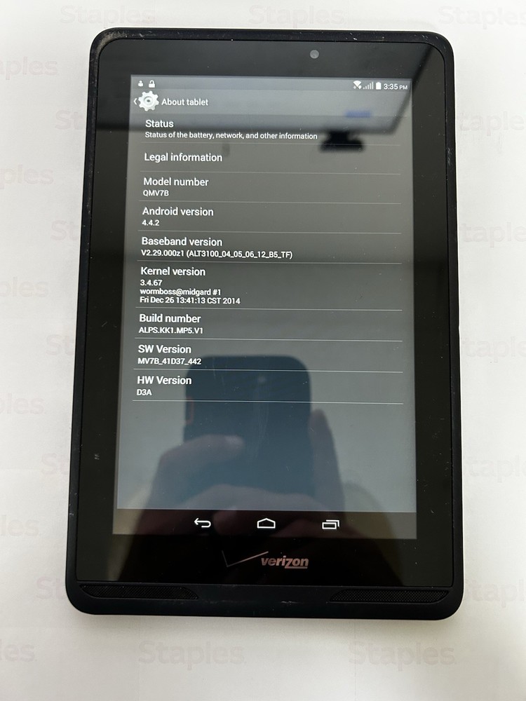 Verizon Ellipsis 7 Tablet 4GLTE, Model HFS-QMV7B