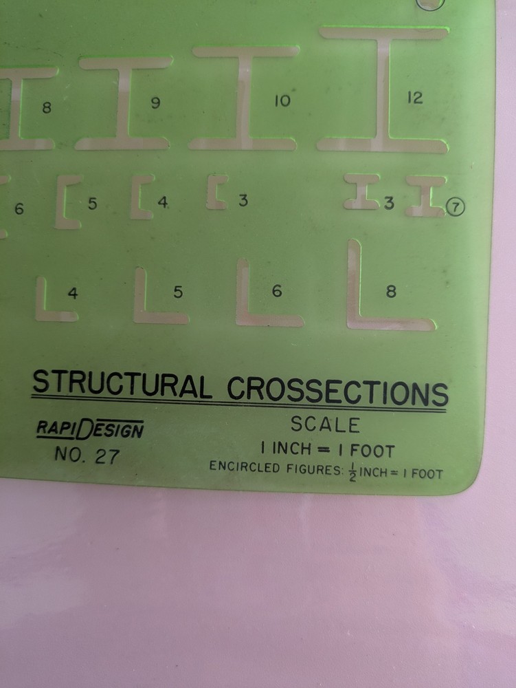 Vintage RapiDesign No. 27 structural cross-sections. scale 1 in = 1 ft