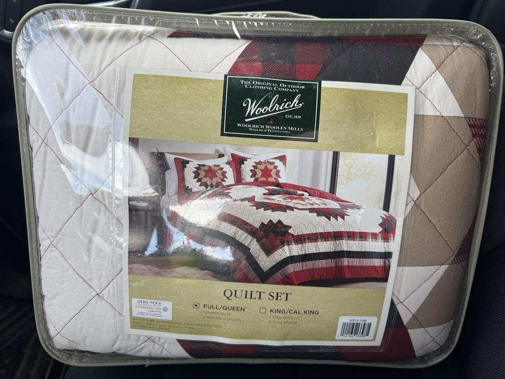 Woolrich Compass Red Cotton Quilt Mini Set Full/ Queen