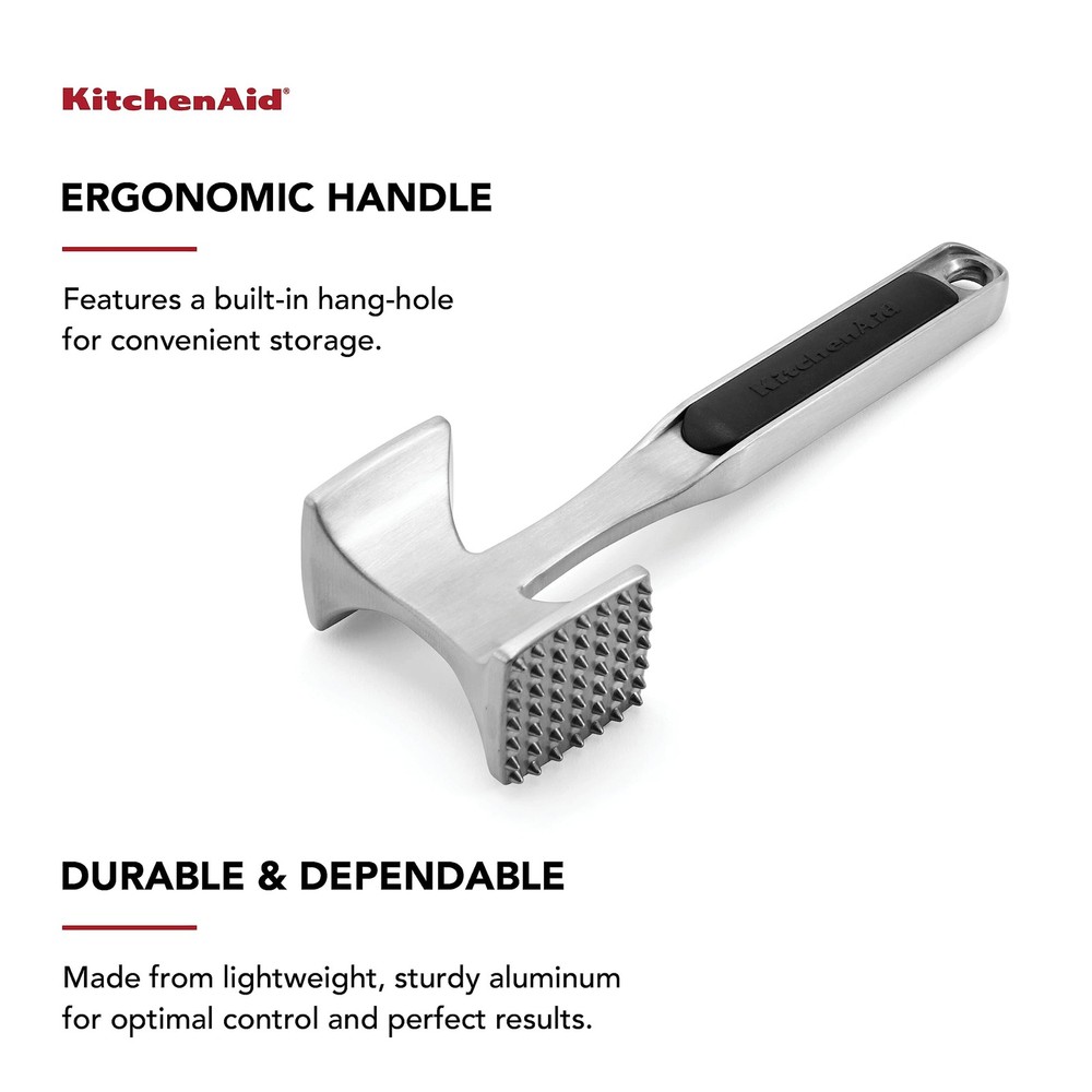 KitchenAid Gourmet Multi Sided Meat Tenderizer for Pounding One Size, Black