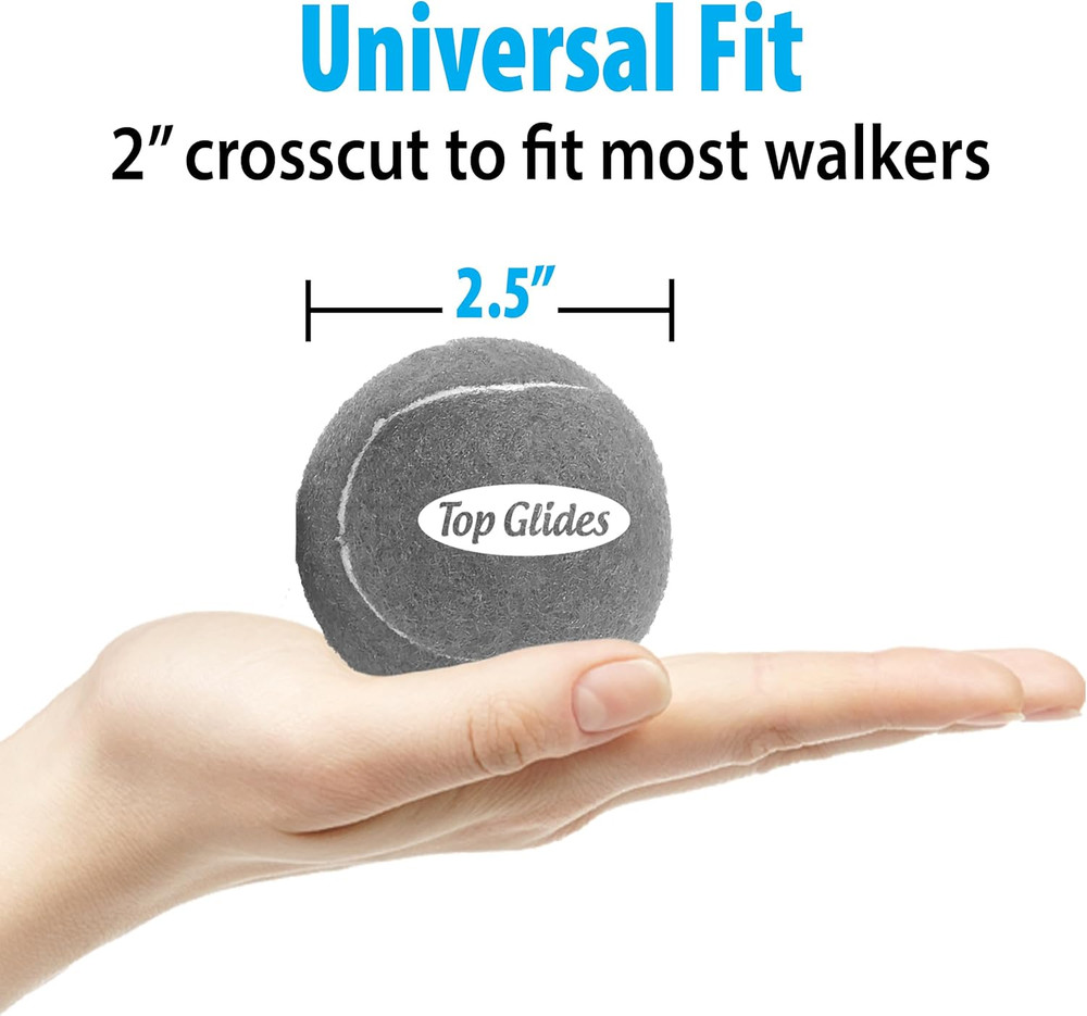 Precut Walker Tennis Ball Glides (Gray)