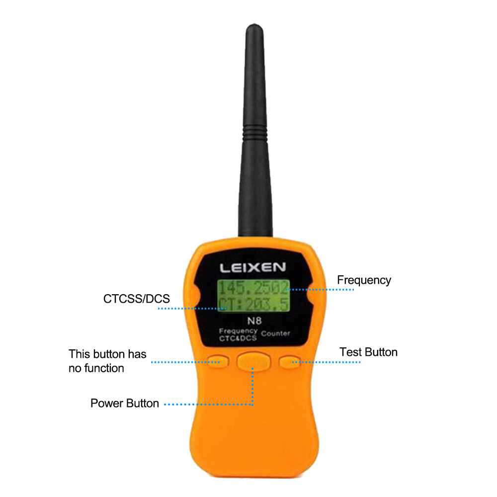 LEIXEN N8 Handheld Frequency Meter Counter LCD Display CTCSS/DCS For 2-Way Radio