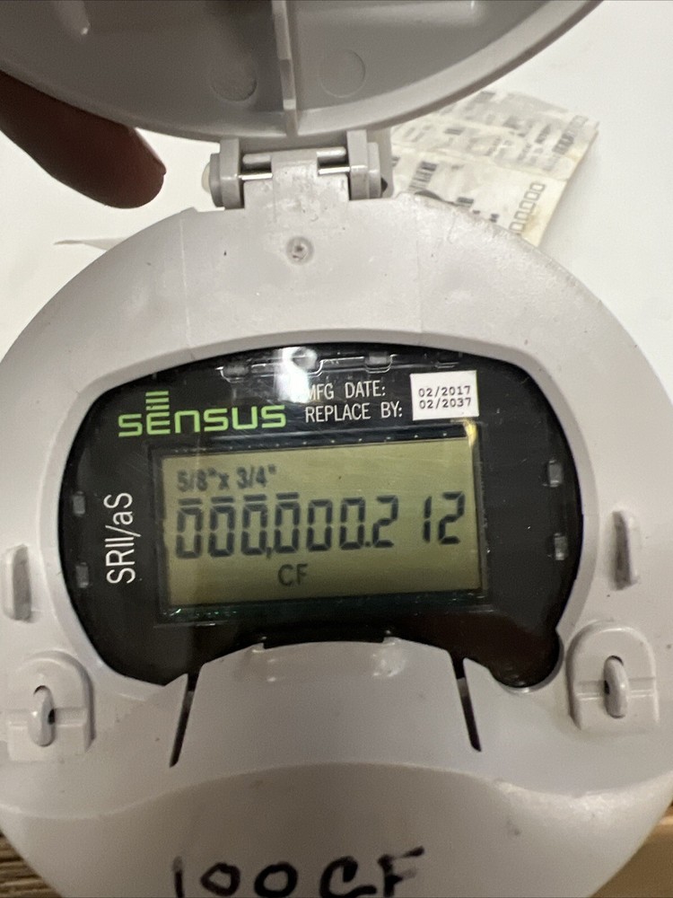 Sensus Sr2 As Water Meter 100 Cubic Feet