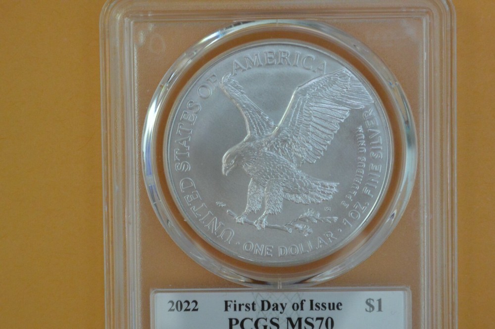 2022 $1 American Silver Eagle 1oz PCGS MS70 First Day Issue Robert Parish