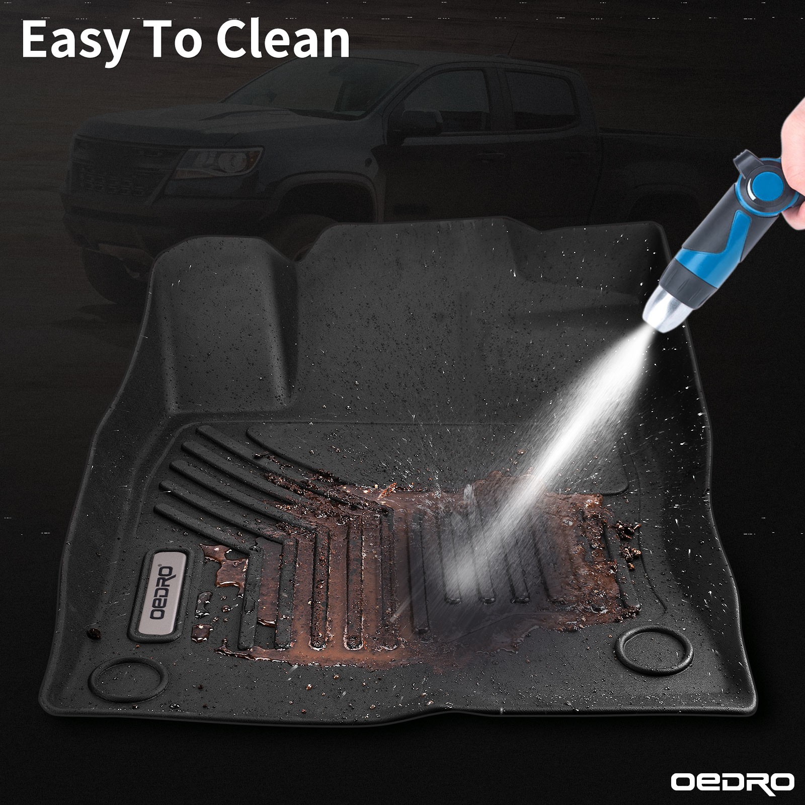 Floor Mats for 2017-2024 Nissan Titan Crew Cab TPE All-Weather 2 Row Liners