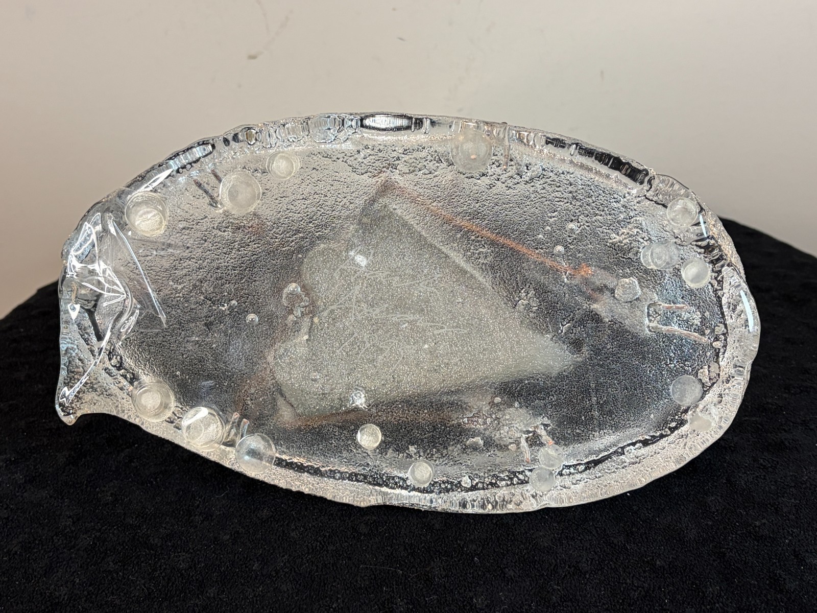 Hank Murta Adams Large Piece Slice of Cake Art Glass Sculpture 10.5" X 5.75"