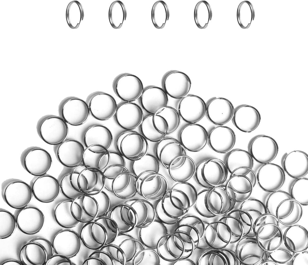 200pcs 10mm Mini Split Jump Ring with Double Loops 10mm, Silver