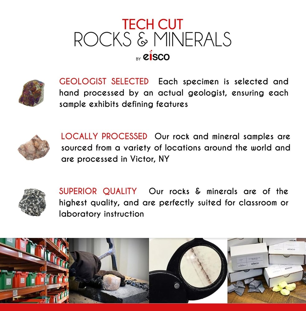 EISCO 6PK Oolitic Limestone, Sedimentary Rock Specimens - Approx. 1" -...