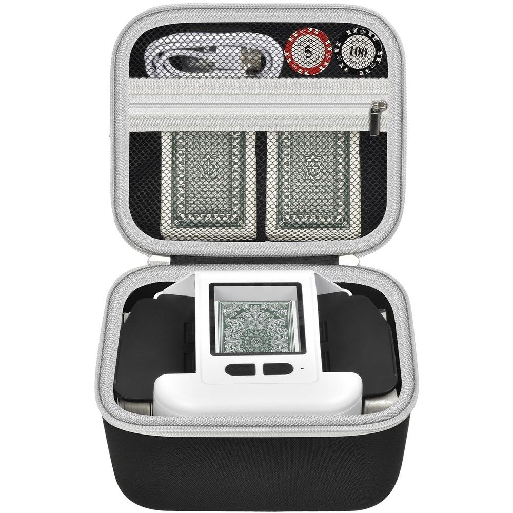 Card Shuffler Case 1-2 Deck Hard Shell Organizer for Automatic Card Shuffler ...
