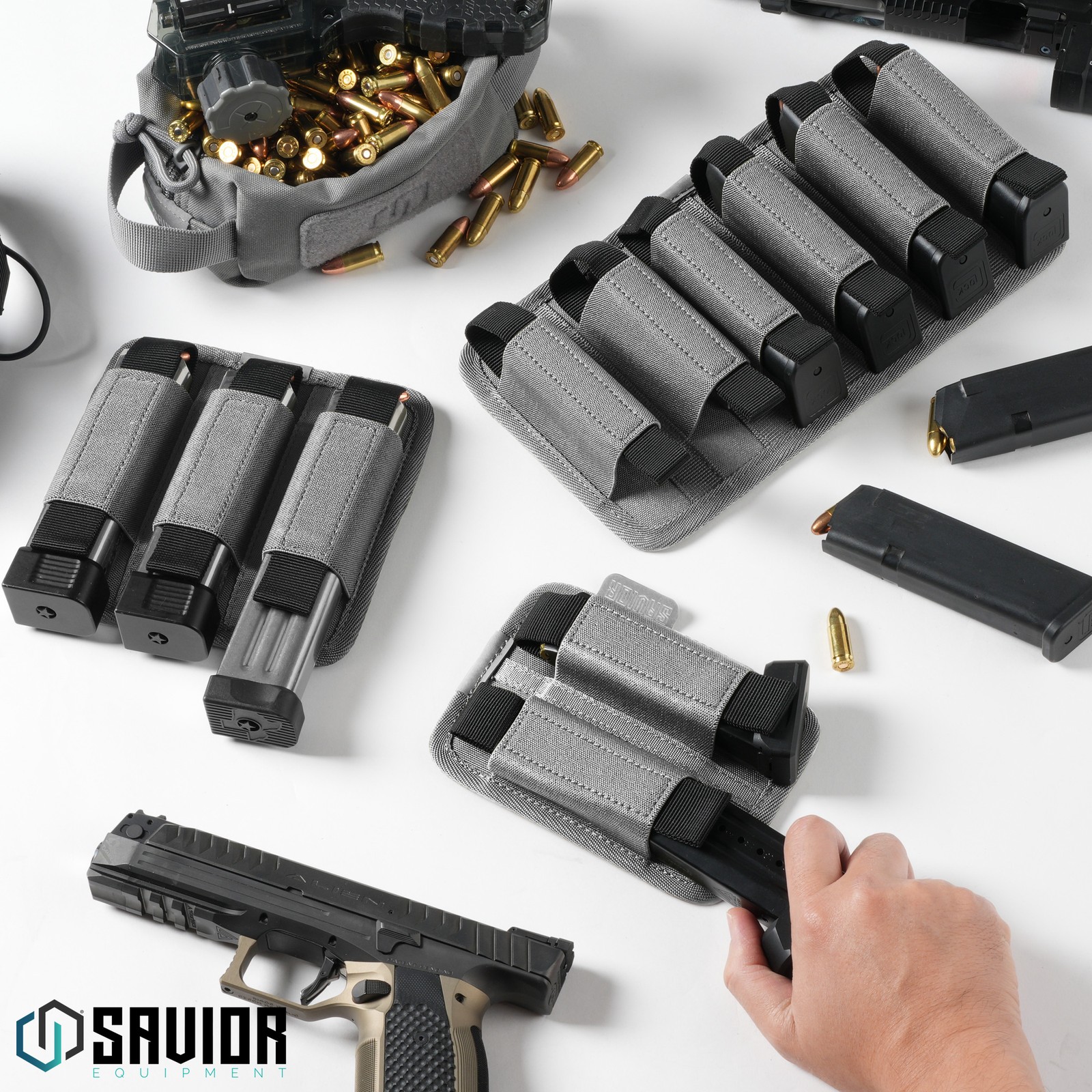 [Hook-Panel] Tactical Open-Top Pistol Mag Pouch Holder Handgun Magazine Carrier