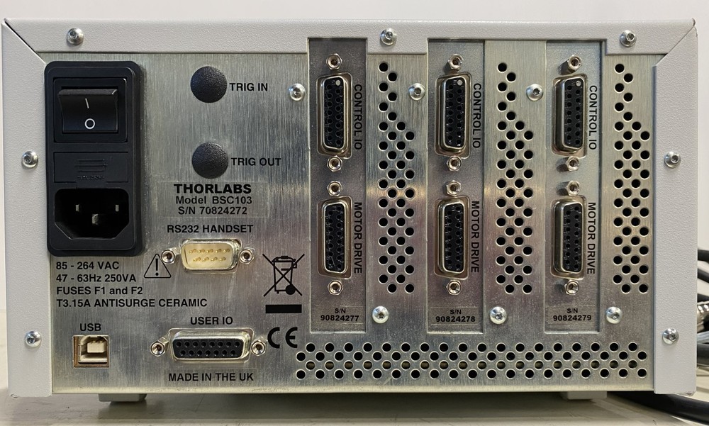 Thorlabs 3-axis system: 3 LNR50/M 50mm, 3 DRV014, BSC103, GUI & Python Control