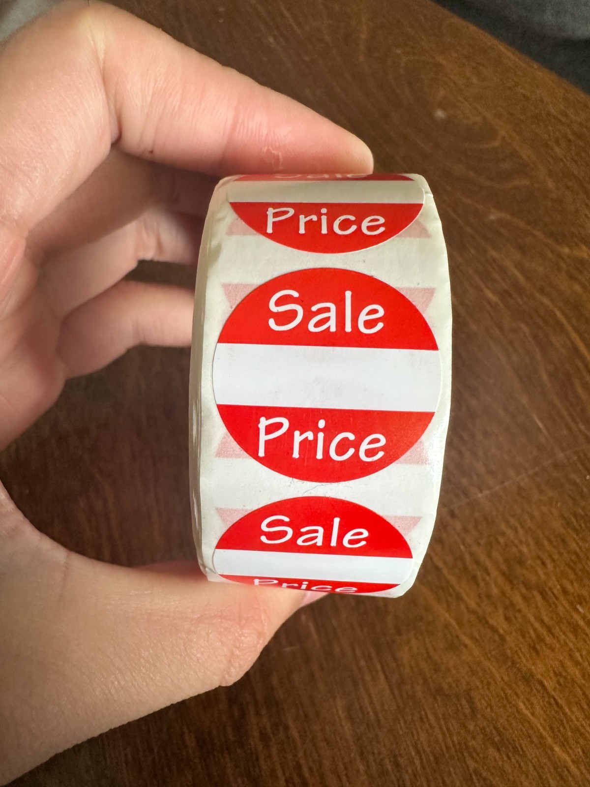 500 Pcs 1 inchRetail Yard Sale Price Red And White Round Sticker Roll Price Tag