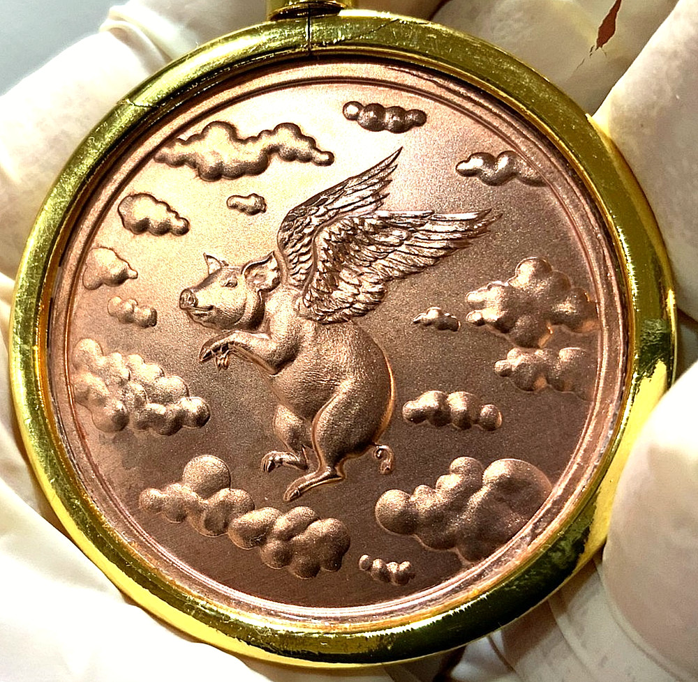 PIGS WILL FLY ONE OUNCE COPPER KEYCHAIN
