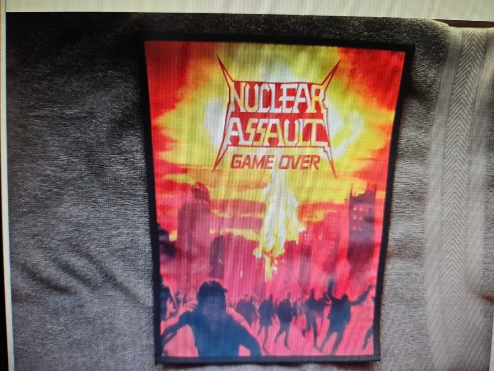 NUCLEAR ASSAULT, GAME OVER, SEW ON SUBLIMATED LARGE BACK PATCH