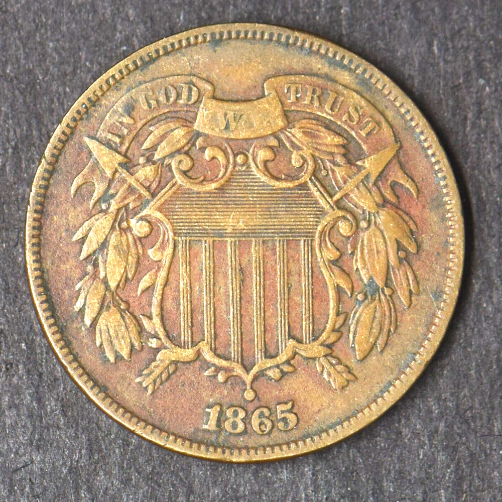 1865 Fancy 5 2C Two Cent Piece - COINGIANTS -