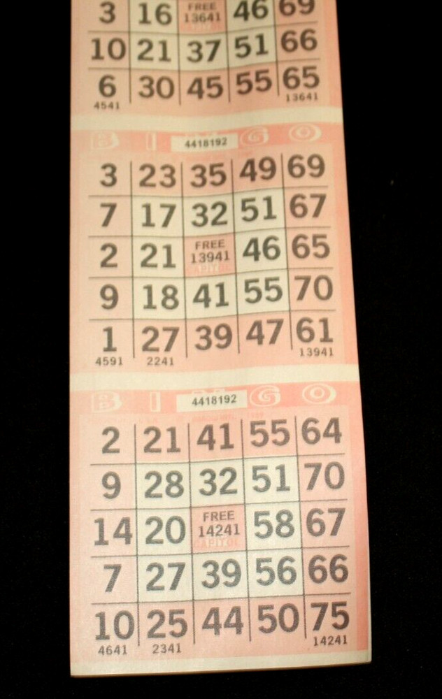 BINGO PAPER Cards sheets 3 on 5 Blue Diamond Pattern - 25 pack